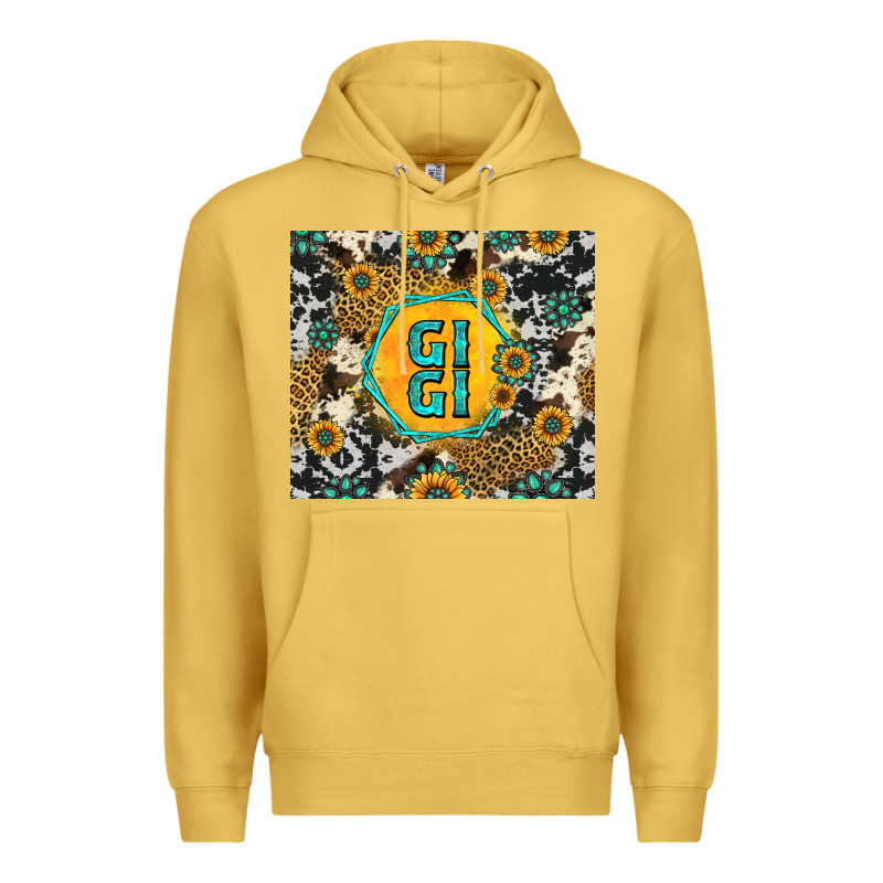 Gigi Sunflower Turquoise Premium Hoodie by Jasminsmagicworld | Teevron