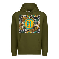 Army Green gigi sunflower turquoise Premium Hoodie - Jasminsmagicworld
