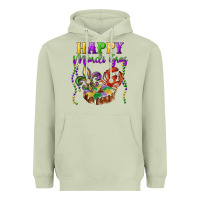 Matcha Happy Mardi Gras Fleur De Lis King Cake Crawfish Heavyweight Hoodie - RanaPortraitStore