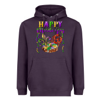 Plum Happy Mardi Gras Fleur De Lis King Cake Crawfish Heavyweight Hoodie - RanaPortraitStore