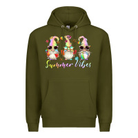 Army Green summer vibes gnomes Premium Hoodie - Artiststas