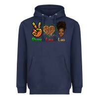 Navy peace love locs Heavyweight Hoodie - texasbilliewilder