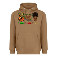 Toasted Coconut peace love locs Heavyweight Hoodie - texasbilliewilder