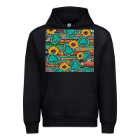 Black western gemstone sunflowers serape cowhide glitter wooden Urban Hoodie - Artiststas