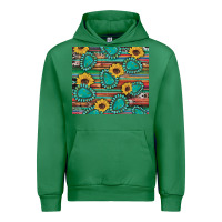 Emerald western gemstone sunflowers serape cowhide glitter wooden Urban Hoodie - Artiststas
