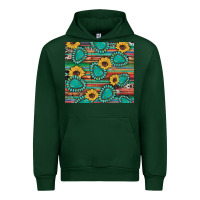 Forest Green western gemstone sunflowers serape cowhide glitter wooden Urban Hoodie - Artiststas