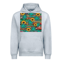 Heather Grey western gemstone sunflowers serape cowhide glitter wooden Urban Hoodie - Artiststas