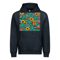 Navy western gemstone sunflowers serape cowhide glitter wooden Urban Hoodie - Artiststas