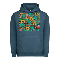 Pigment Midnight Navy western gemstone sunflowers serape cowhide glitter wooden Urban Hoodie - Artiststas