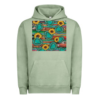 Pigment Oil Green western gemstone sunflowers serape cowhide glitter wooden Urban Hoodie - Artiststas