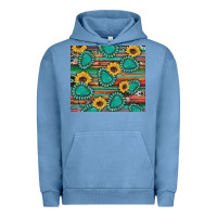 Pigment Pebble Blue western gemstone sunflowers serape cowhide glitter wooden Urban Hoodie - Artiststas