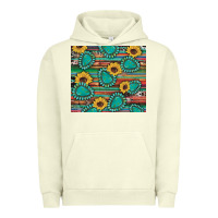 Pigment Pistachio western gemstone sunflowers serape cowhide glitter wooden Urban Hoodie - Artiststas
