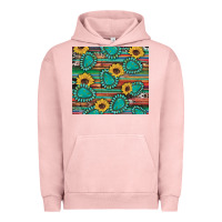 Pigment Salmon western gemstone sunflowers serape cowhide glitter wooden Urban Hoodie - Artiststas