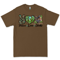 Cacao Peace Love Sloths Premium Tee - LillyAllenDesigns