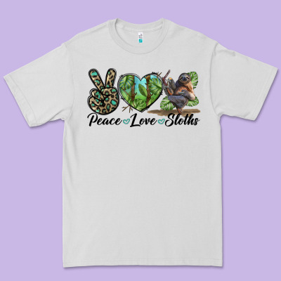 Peace Love Sloths Premium Tee Designed By Lillyallendesigns