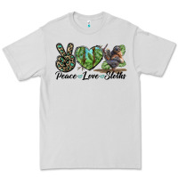 Dove Grey Peace Love Sloths Premium Tee - LillyAllenDesigns