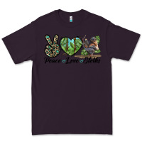 Plum Peace Love Sloths Premium Tee - LillyAllenDesigns