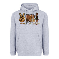 Heather Grey peace love melanin Heavyweight Hoodie - texasbilliewilder