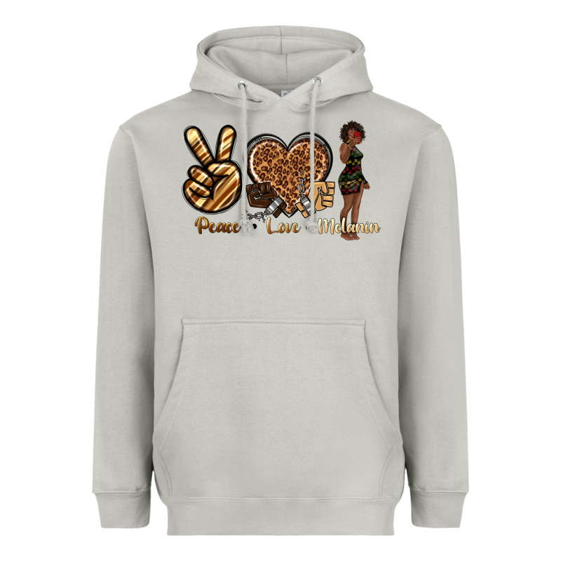 Peace Love Melanin Heavyweight Hoodie by texasbilliewilder | Teevron
