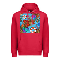 Cardinal summer with leopard seamless pattern Premium Hoodie - BundleAndBundleShop