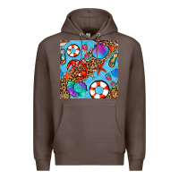 Coffee summer with leopard seamless pattern Premium Hoodie - BundleAndBundleShop