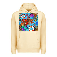 Pina Colada summer with leopard seamless pattern Premium Hoodie - BundleAndBundleShop