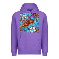 Purple summer with leopard seamless pattern Premium Hoodie - BundleAndBundleShop