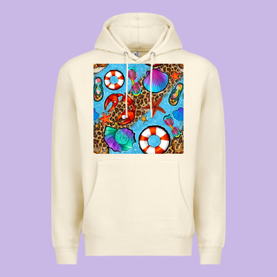 Summer With Leopard Seamless Pattern Premium Hoodie Designed By Bundleandbundleshop