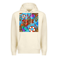 Sandshell summer with leopard seamless pattern Premium Hoodie - BundleAndBundleShop