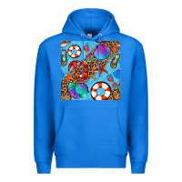 True Royal summer with leopard seamless pattern Premium Hoodie - BundleAndBundleShop