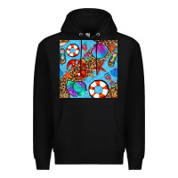 Black summer with leopard seamless pattern Premium Hoodie - BundleAndBundleShop
