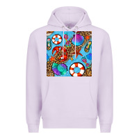 Lilac summer with leopard seamless pattern Premium Hoodie - BundleAndBundleShop