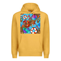 Mustard summer with leopard seamless pattern Premium Hoodie - BundleAndBundleShop
