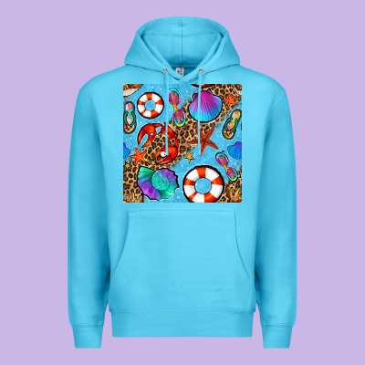 Summer With Leopard Seamless Pattern Premium Hoodie Designed By Bundleandbundleshop