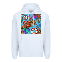 White summer with leopard seamless pattern Premium Hoodie - BundleAndBundleShop