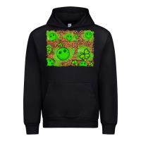 Black shamrock glitter leopard and wood background Urban Hoodie - Artiststas