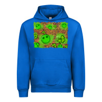 Cobalt shamrock glitter leopard and wood background Urban Hoodie - Artiststas