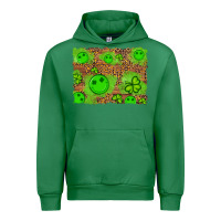 Emerald shamrock glitter leopard and wood background Urban Hoodie - Artiststas