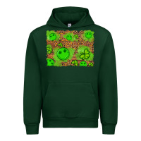 Forest Green shamrock glitter leopard and wood background Urban Hoodie - Artiststas