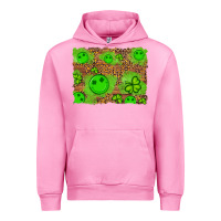 Fuchsia Pink shamrock glitter leopard and wood background Urban Hoodie - Artiststas