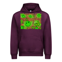 Mauve Wine shamrock glitter leopard and wood background Urban Hoodie - Artiststas