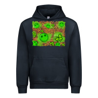 Navy shamrock glitter leopard and wood background Urban Hoodie - Artiststas
