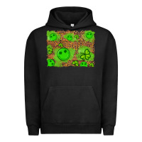 Pigment Black shamrock glitter leopard and wood background Urban Hoodie - Artiststas