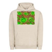 Pigment French Oak shamrock glitter leopard and wood background Urban Hoodie - Artiststas