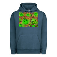 Pigment Midnight Navy shamrock glitter leopard and wood background Urban Hoodie - Artiststas