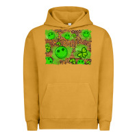 Pigment Peanut Butter shamrock glitter leopard and wood background Urban Hoodie - Artiststas