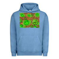 Pigment Pebble Blue shamrock glitter leopard and wood background Urban Hoodie - Artiststas