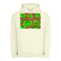 Pigment Pistachio shamrock glitter leopard and wood background Urban Hoodie - Artiststas