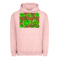Pigment Salmon shamrock glitter leopard and wood background Urban Hoodie - Artiststas