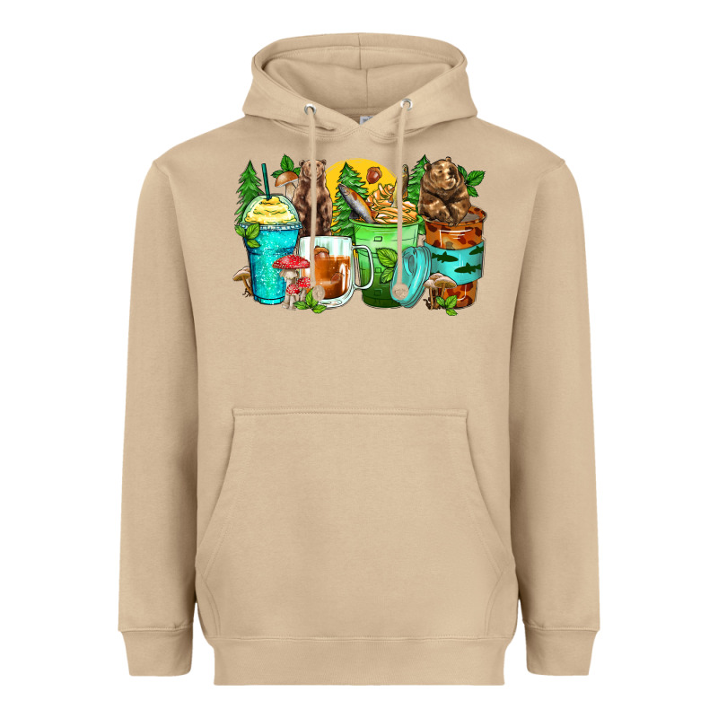 Bear Coffee Cups Heavyweight Hoodie by Zillion Design Studio | Teevron